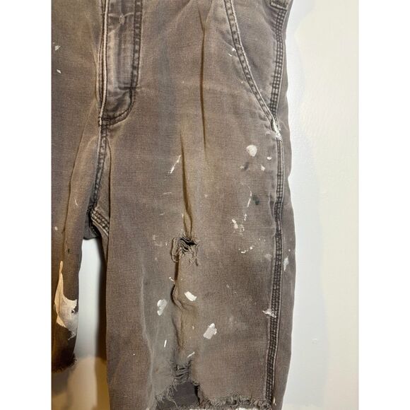 Carhartt Relaxed Fit Canvas Work Shorts 31×32 with Paint Splatter & Distressed - Picture 3 of 5